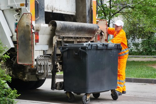 Investigator reviewing commercial waste collection records