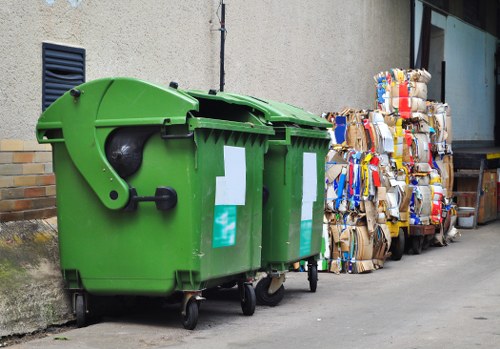 Professional waste management team at work